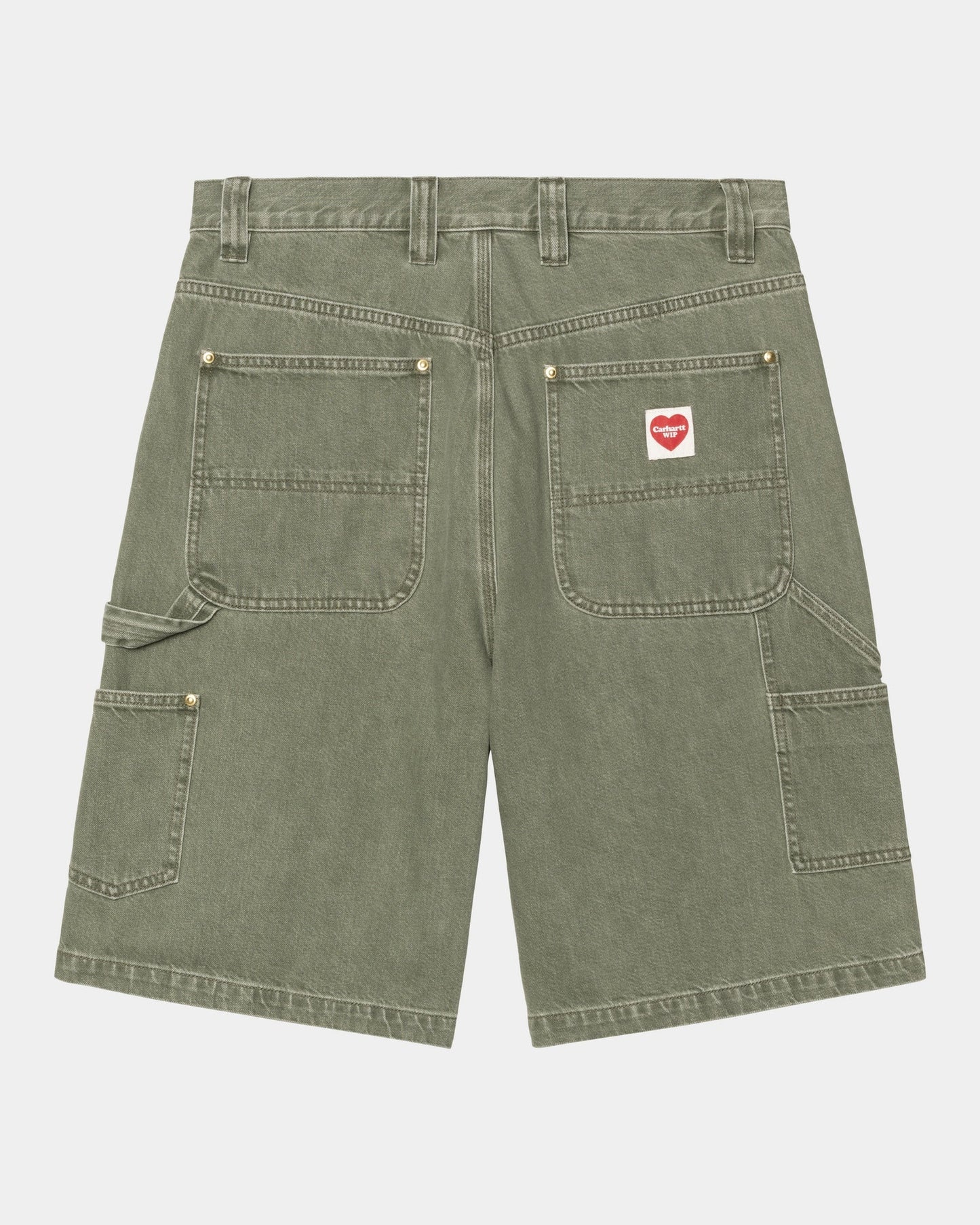 Nash Single Knee Long Short | Army Green (enzyme bleach washed)