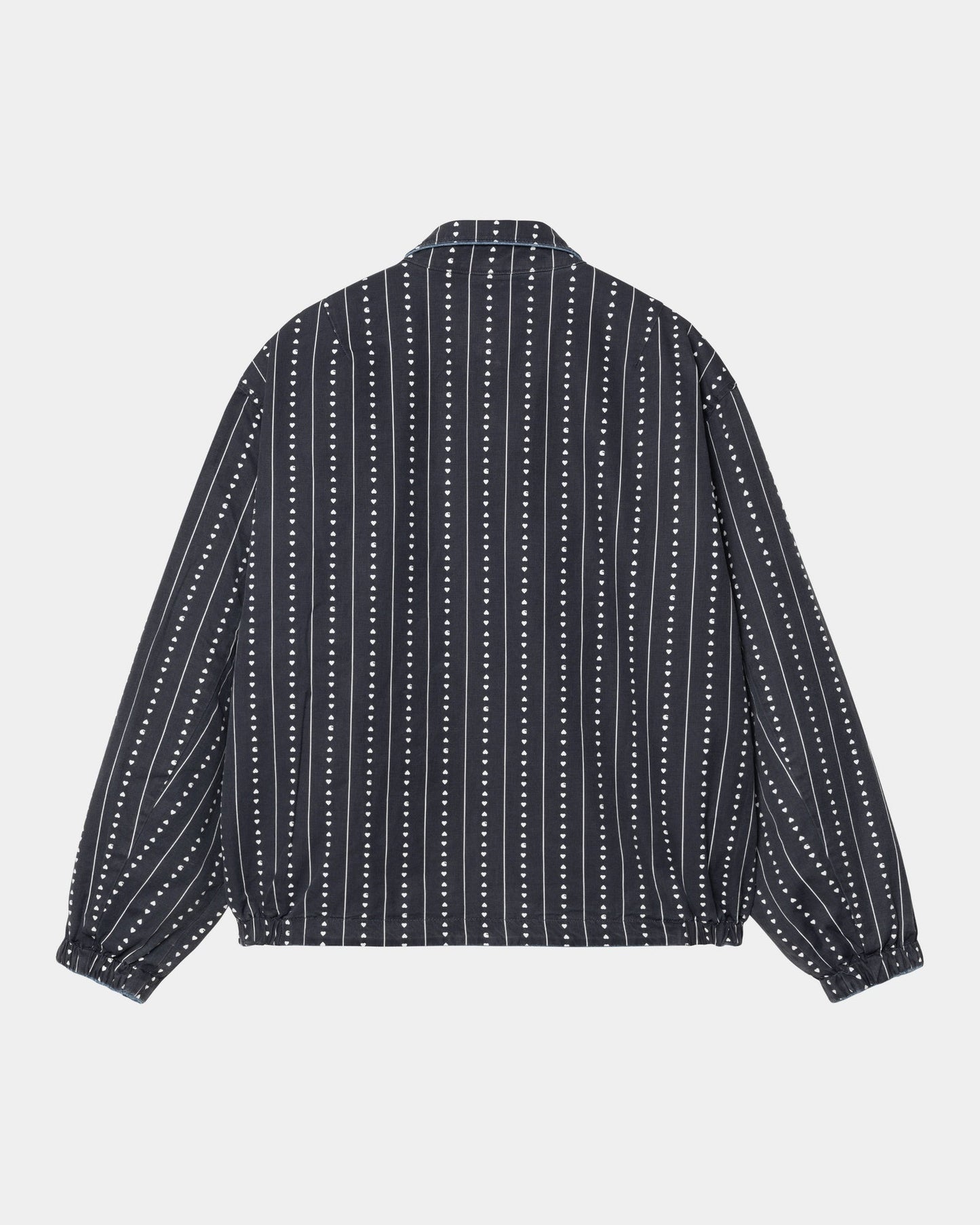 Hudson Reversible Jacket | Blue (stone washed) / Heart Pinstripe