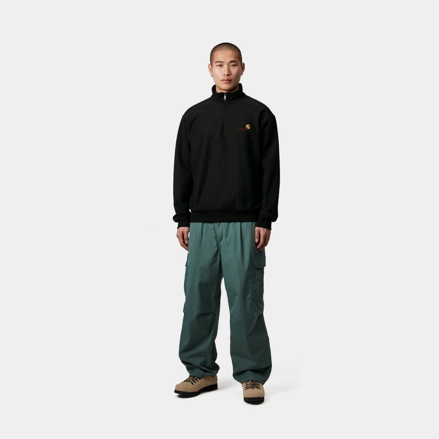Half Zip American Script Sweatshirt | Black
