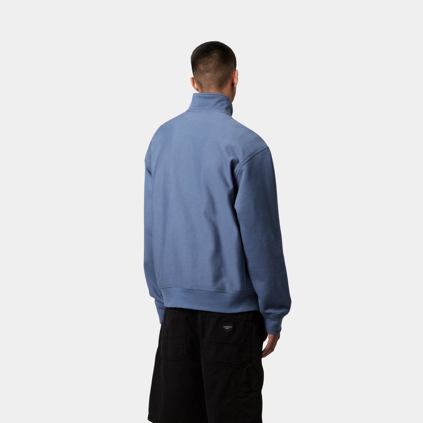 Half Zip American Script Sweatshirt | Blue Iris