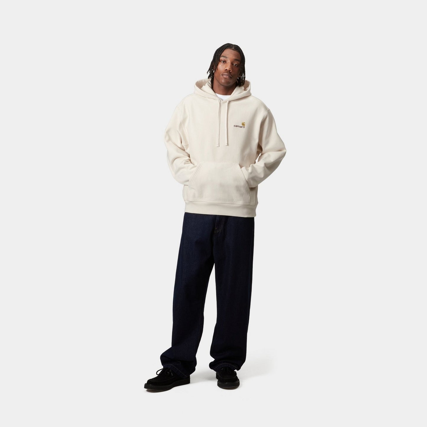 Hooded American Script Sweatshirt | Natural