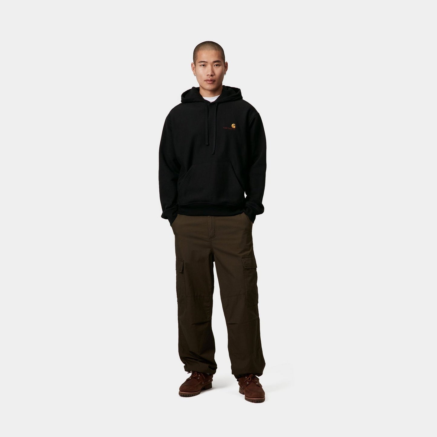 Hooded American Script Sweatshirt | Black
