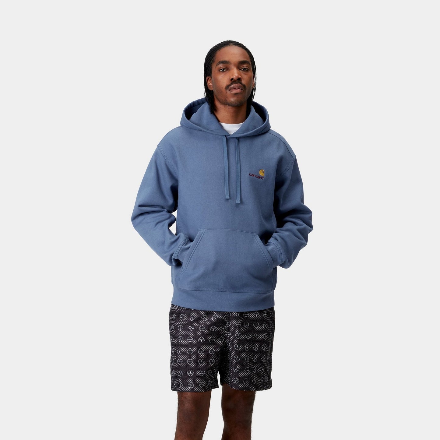 Hooded American Script Sweatshirt | Blue Iris