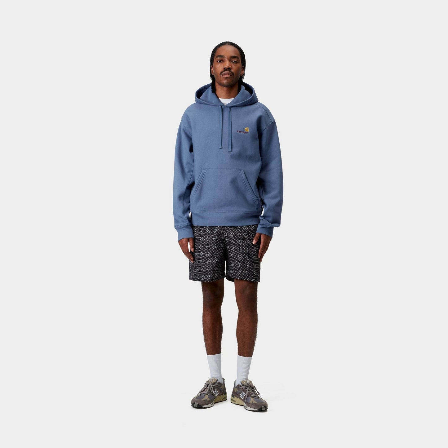 Hooded American Script Sweatshirt | Blue Iris