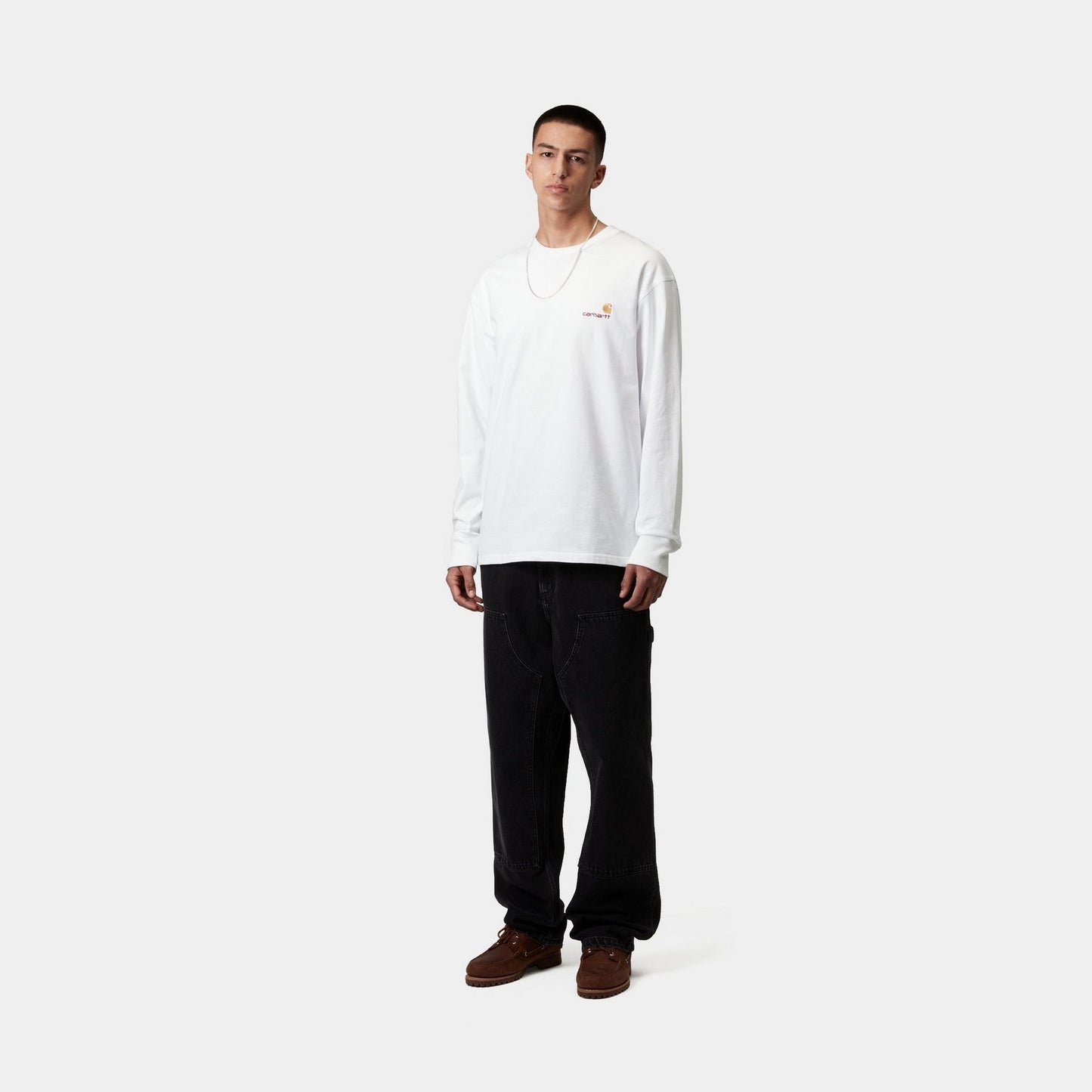 American Script Long Sleeve T-Shirt | White