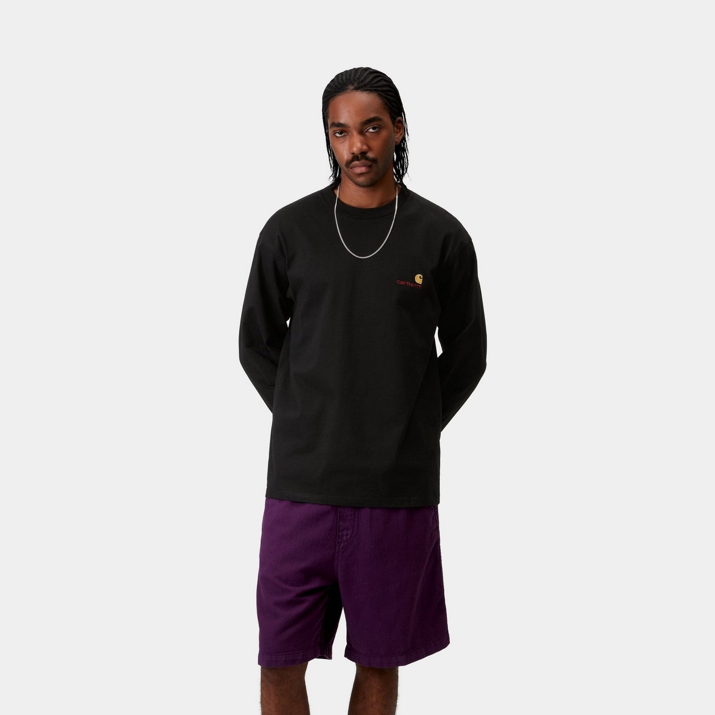 American Script Long Sleeve T-Shirt | Black