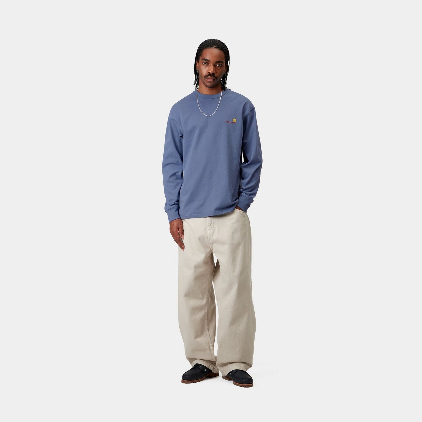American Script Long Sleeve T-Shirt | Blue Iris
