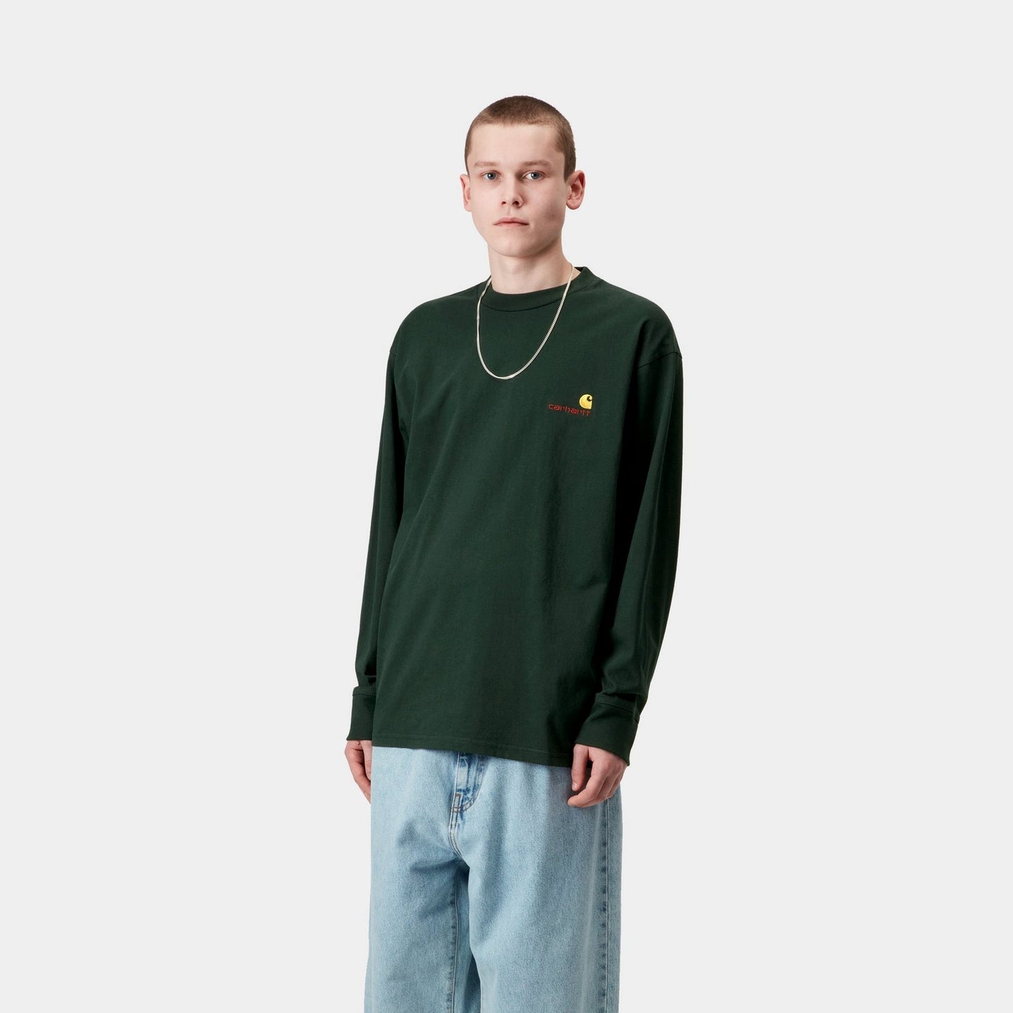 American Script Long Sleeve T-Shirt | Conifer