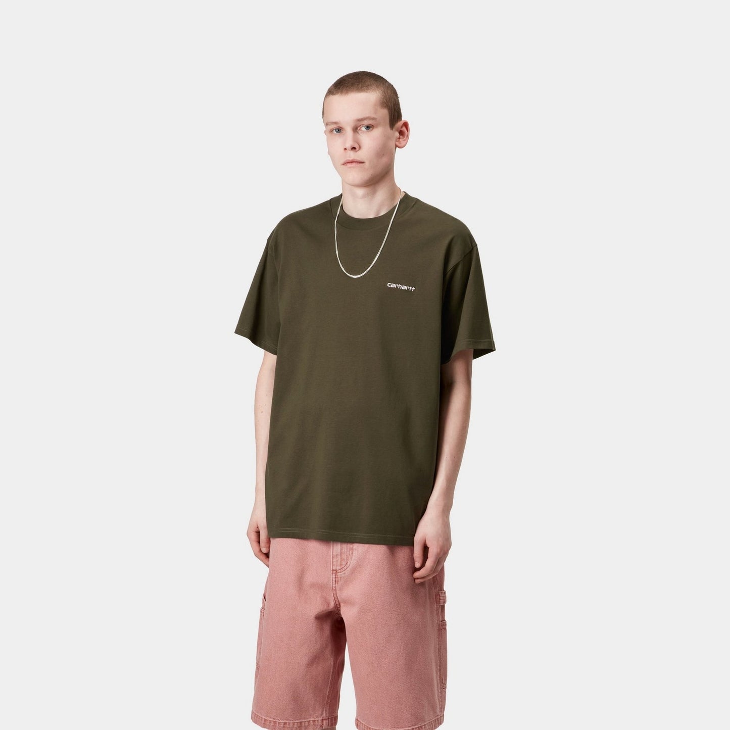 Script Embroidery T-Shirt | Turtle / Air Pink