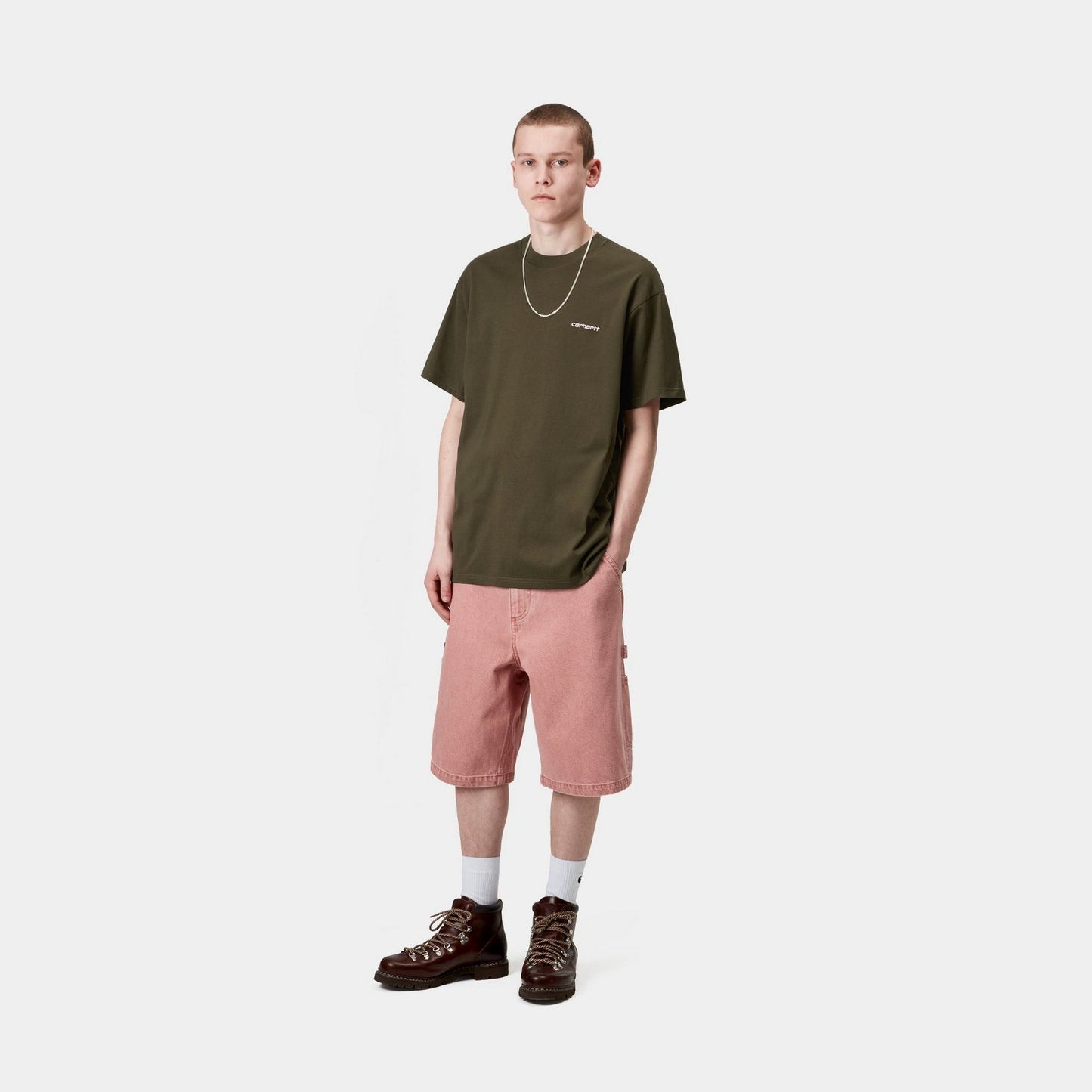 Script Embroidery T-Shirt | Turtle / Air Pink