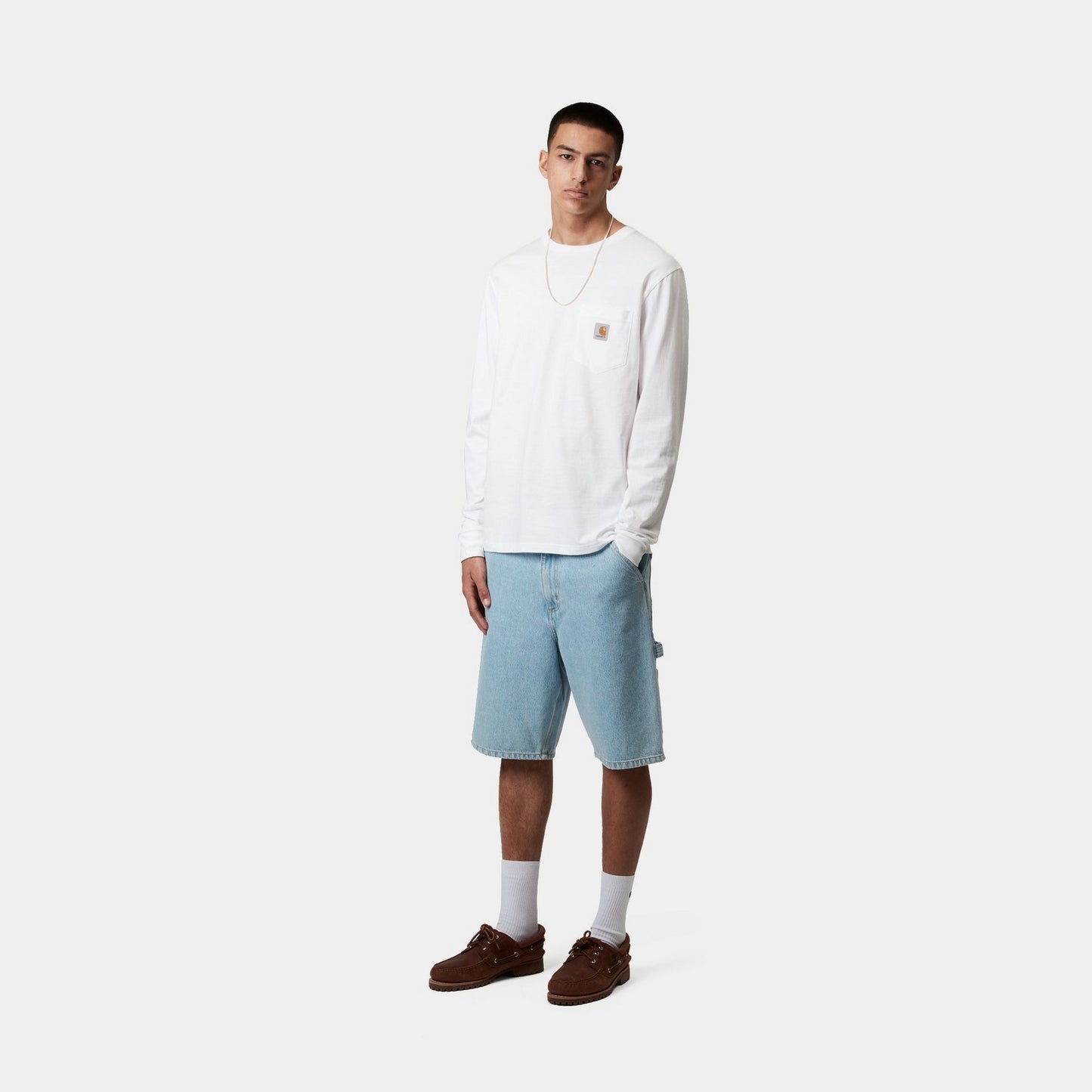Long Sleeve Pocket T-Shirt | White