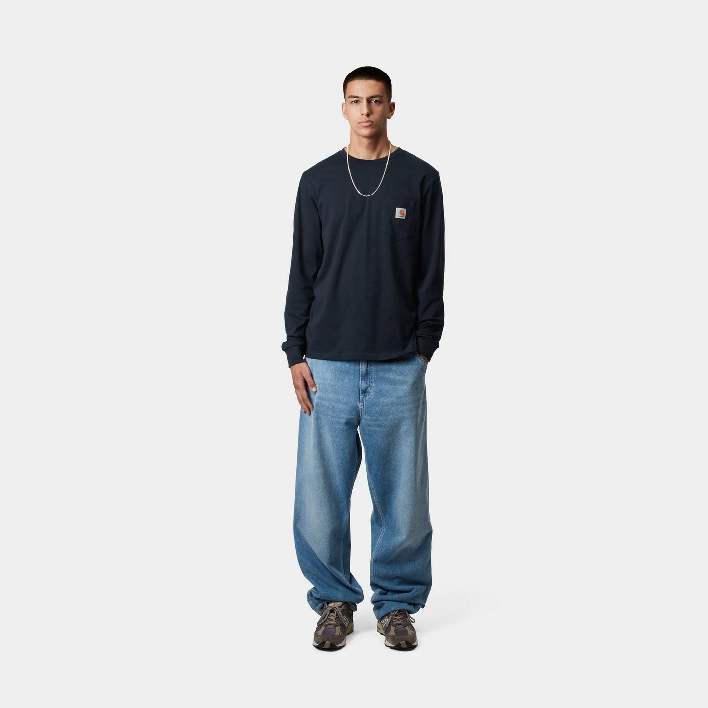 Long Sleeve Pocket T-Shirt | Dark Navy