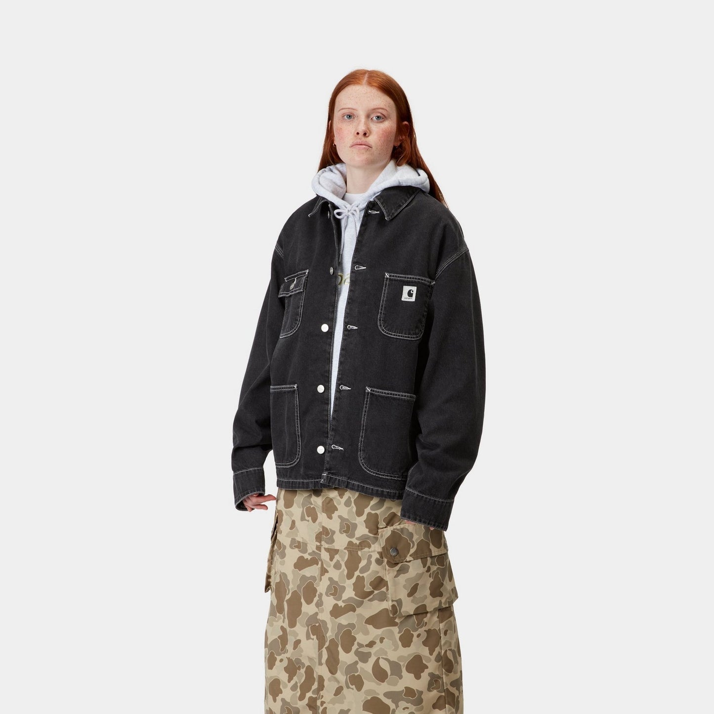 Women's OG Michigan Coat (Spring) - Denim | Black (stone washed)
