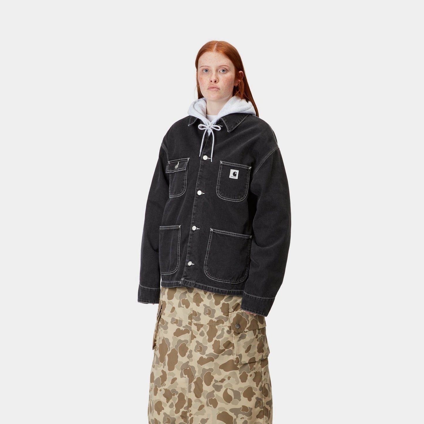 Women's OG Michigan Coat (Spring) - Denim | Black (stone washed)