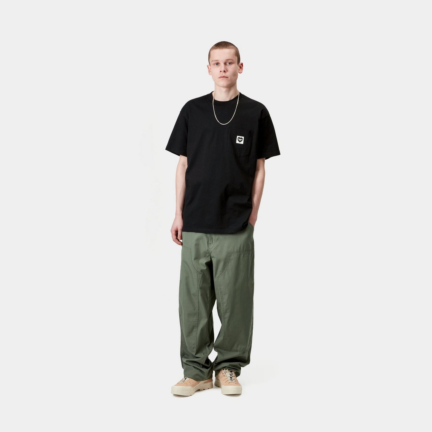 Pocket Heart T-Shirt | Black / Black