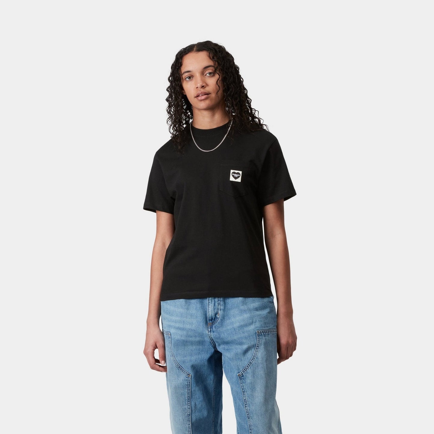 Women's Pocket Heart T-Shirt | Black / Black