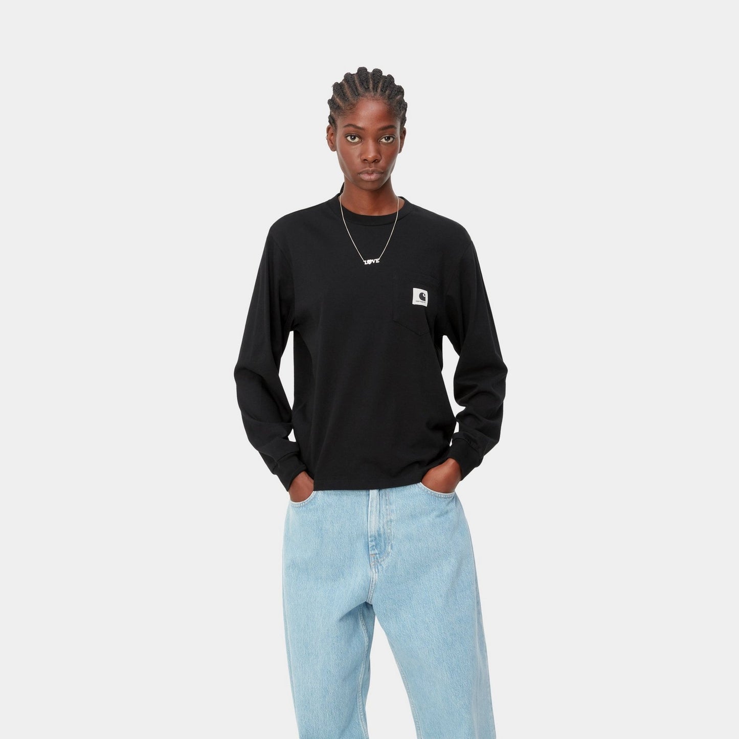 Women's Pocket Long Sleeve T-Shirt | Black
