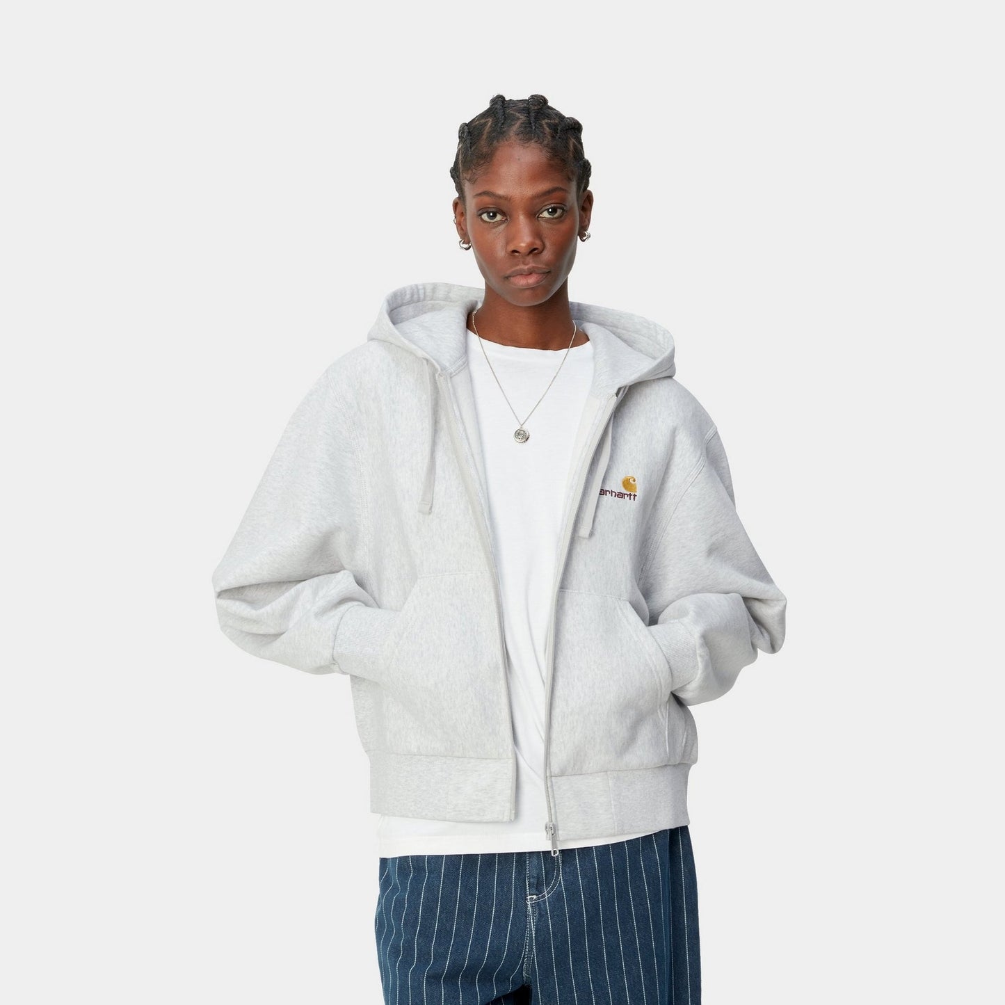 Women's Hooded American Script Jacket | Ash Heather