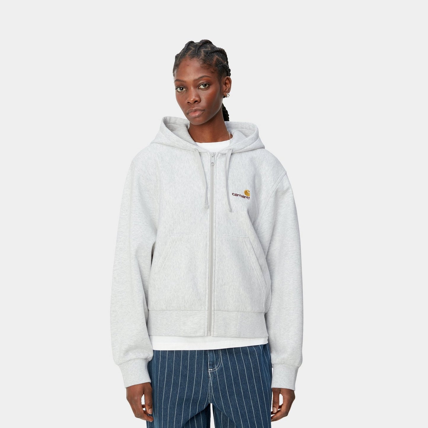 Women's Hooded American Script Jacket | Ash Heather