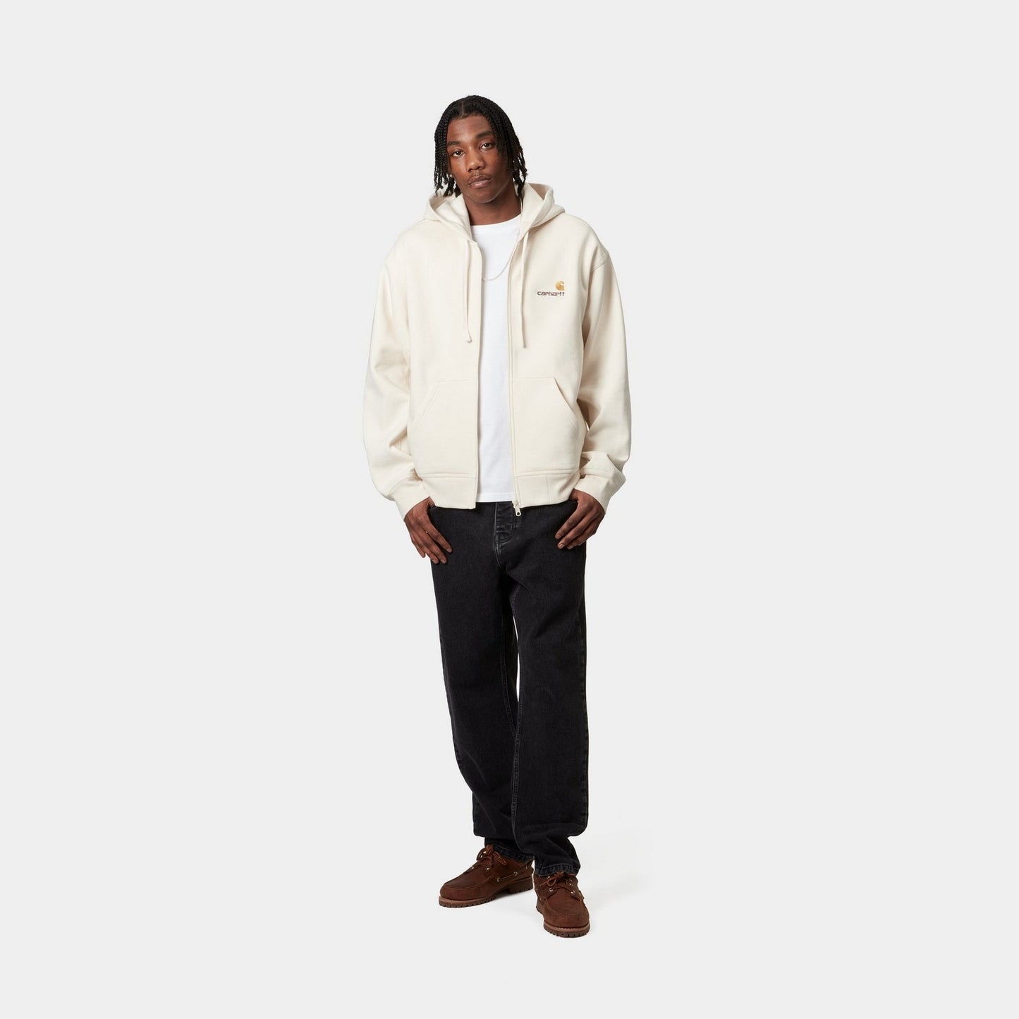 Hooded American Script Jacket | Natural