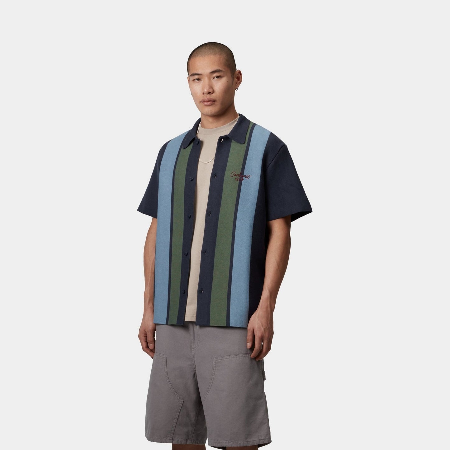 Memory Knit Shirt | Ink Percy Stripe