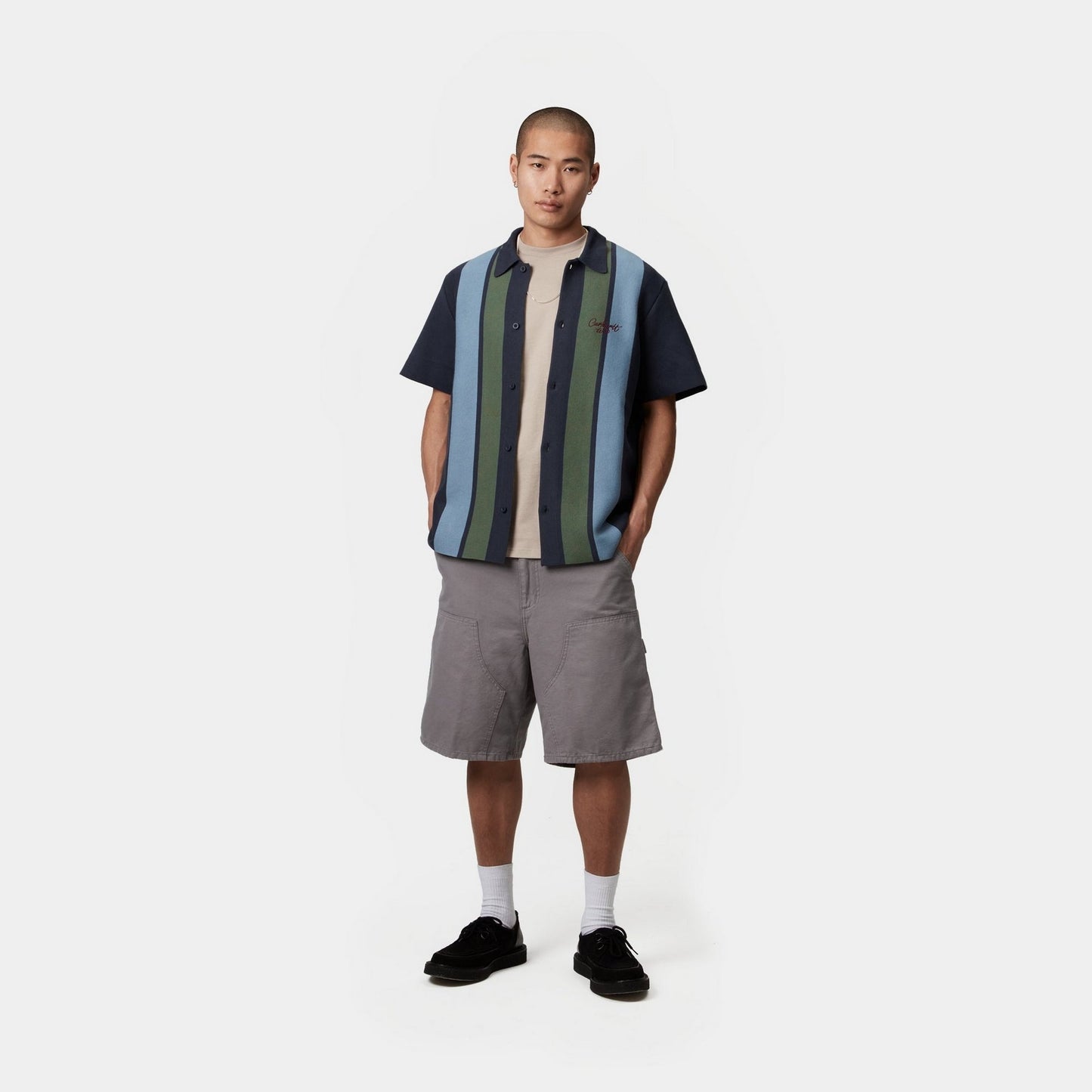 Memory Knit Shirt | Ink Percy Stripe