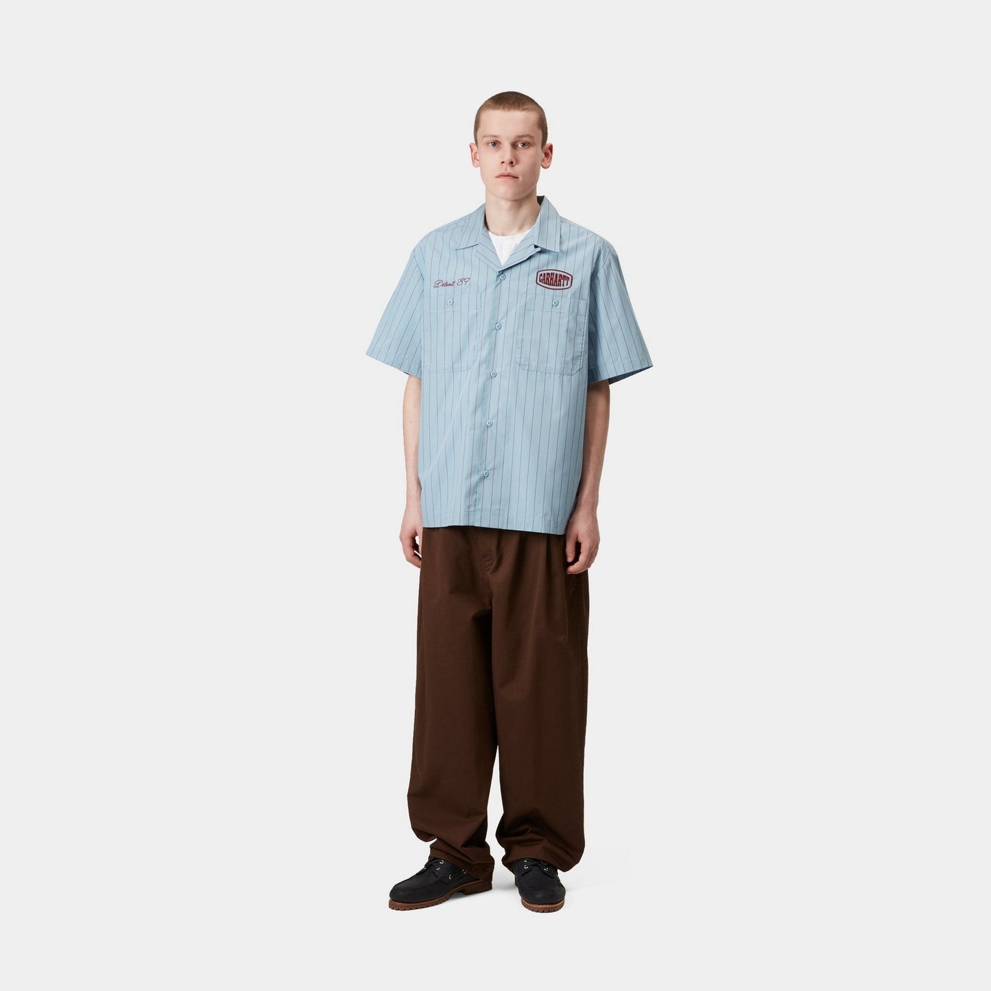 Hendry Shirt | Frosted Blue / Mulberry Seaton Stripe