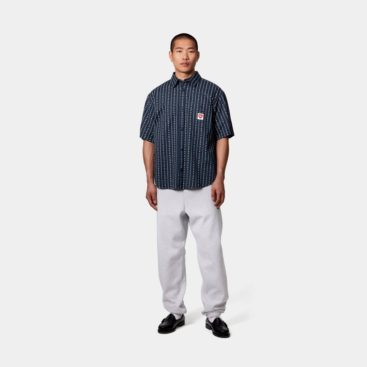 Drewe Shirt | Ink / Natural Heart C Pinstripe