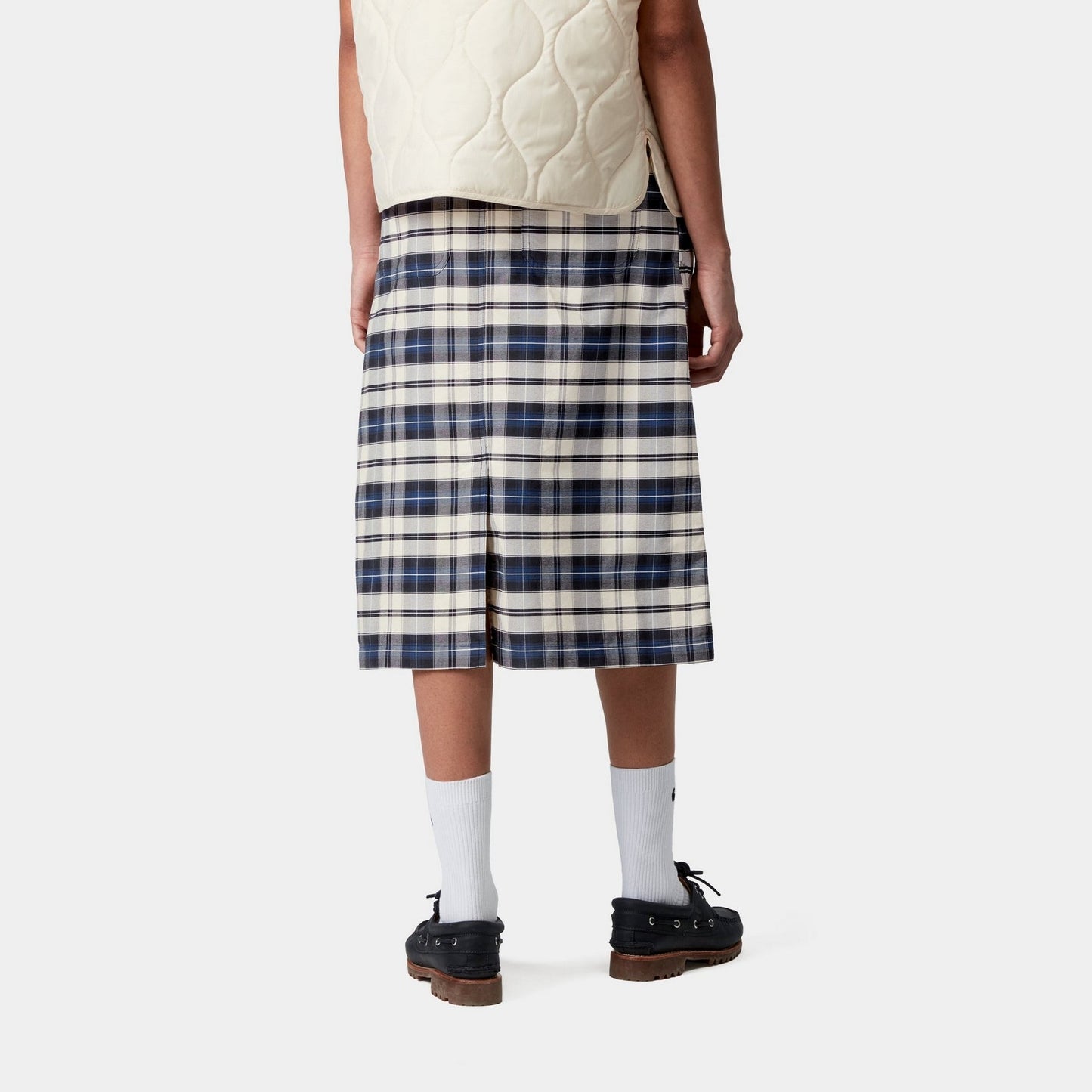 Tarbell Check Skirt | Dark Navy / White