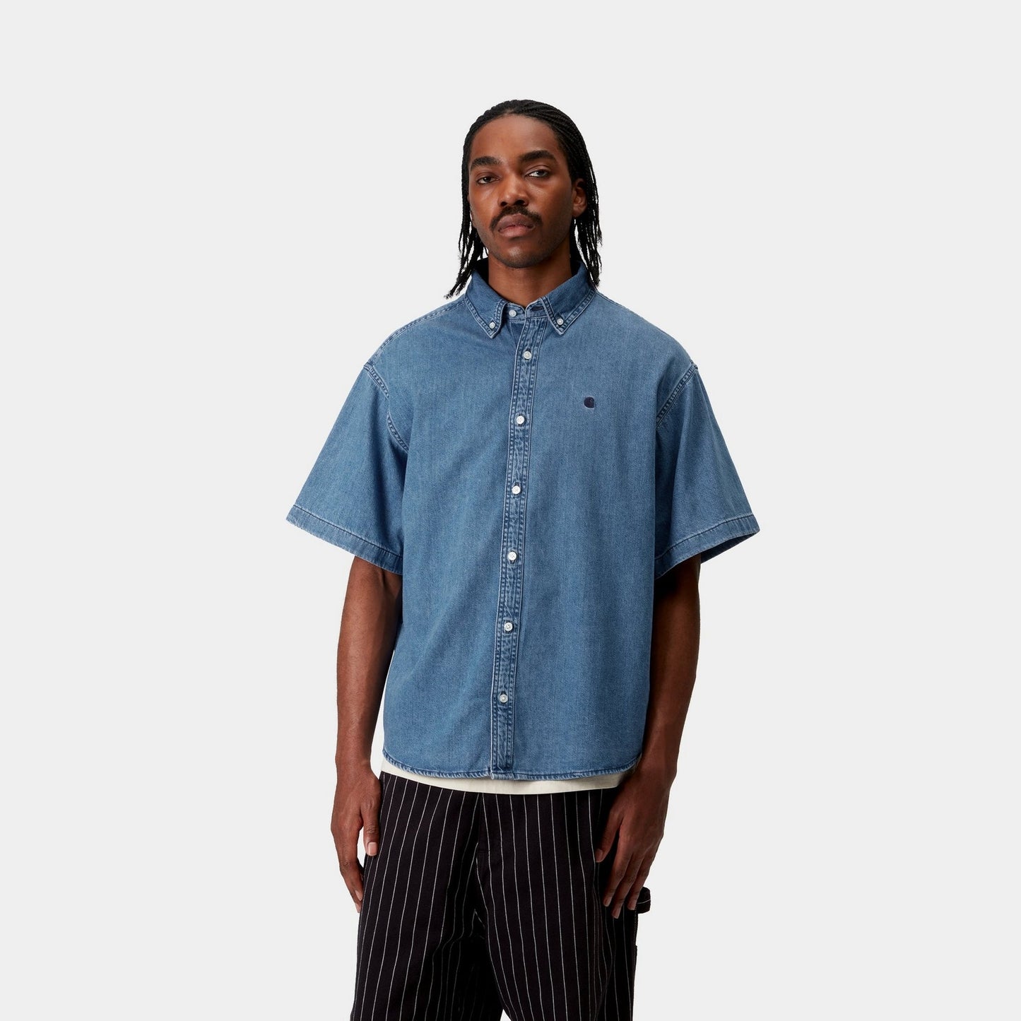 Lucas Short Sleeve Shirt | Blue (stone washed)