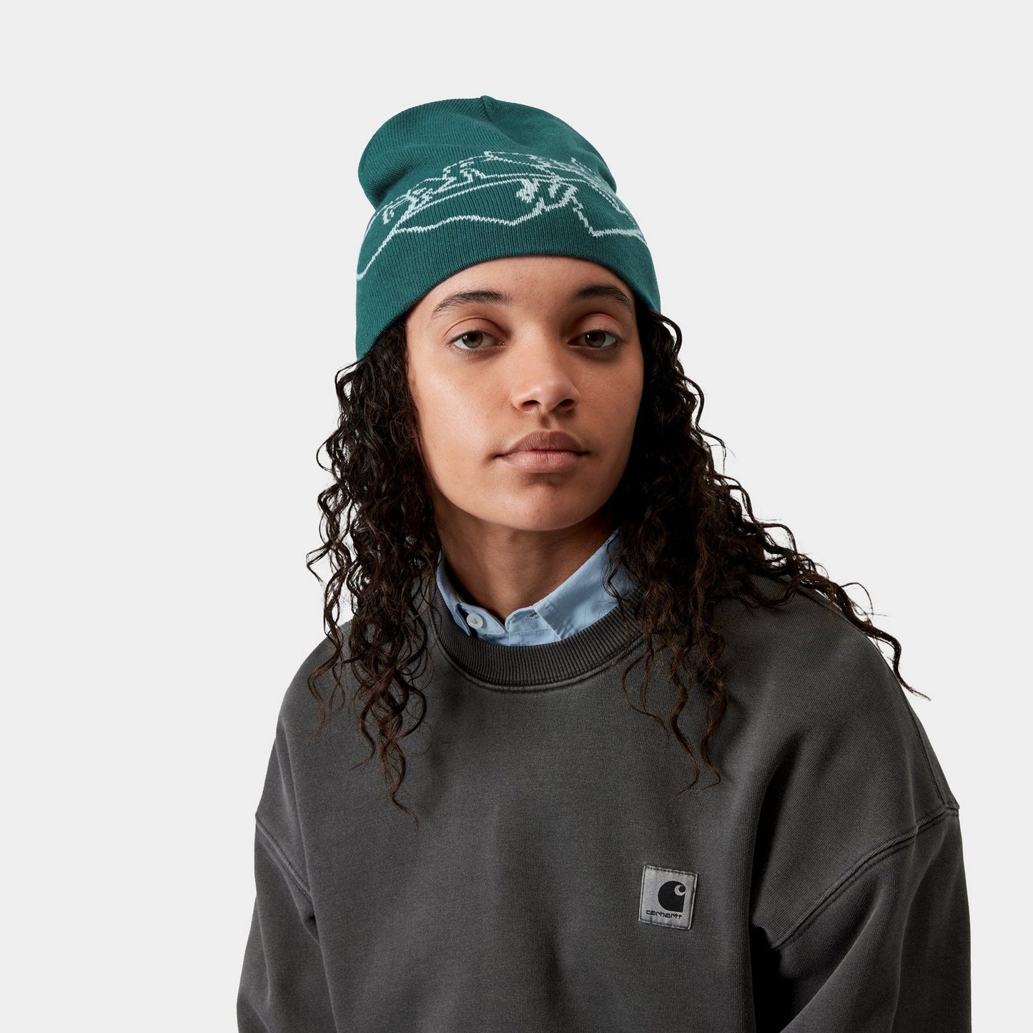 Screwed Up Scripter Beanie | Rainforest / Air Sky