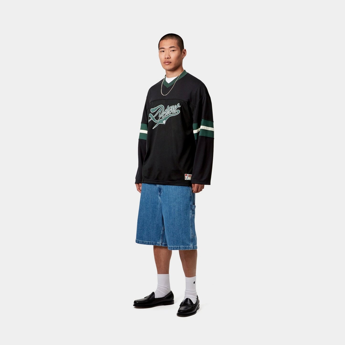 Detroit Mesh Long Sleeve T-Shirt | Black / Conifer / Wax