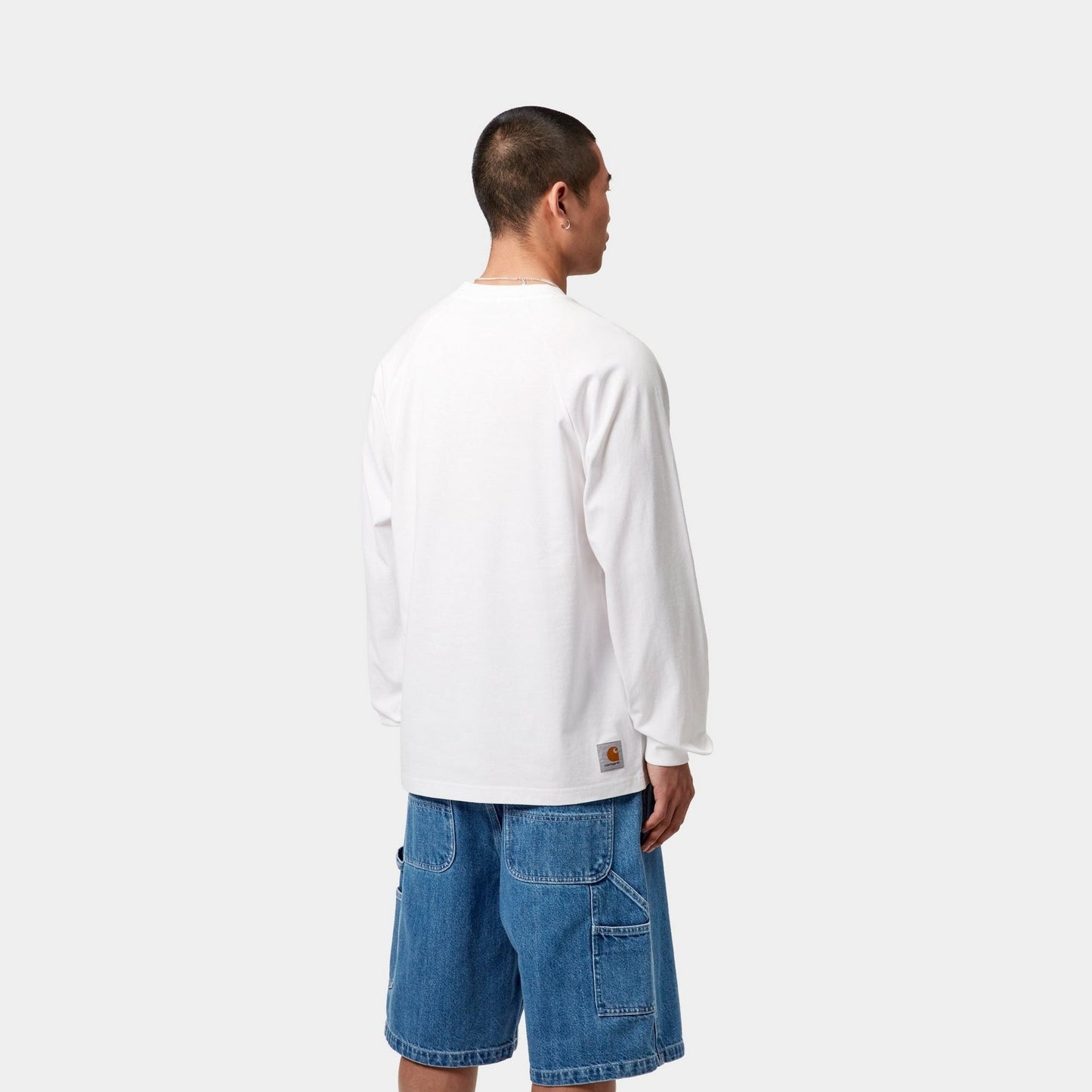 WIP Long Sleeve T-Shirt | White / Dusky Blue