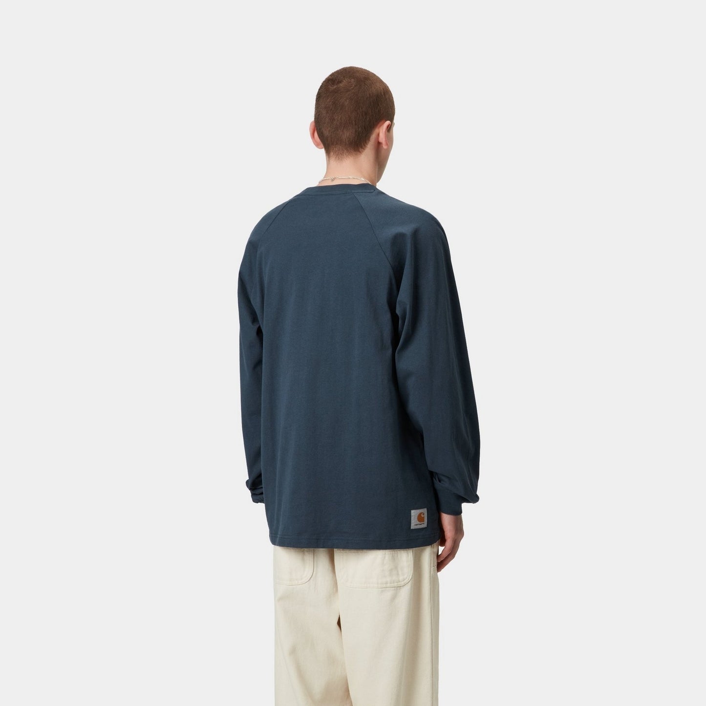 WIP Long Sleeve T-Shirt | Dusky Blue / Mulberry