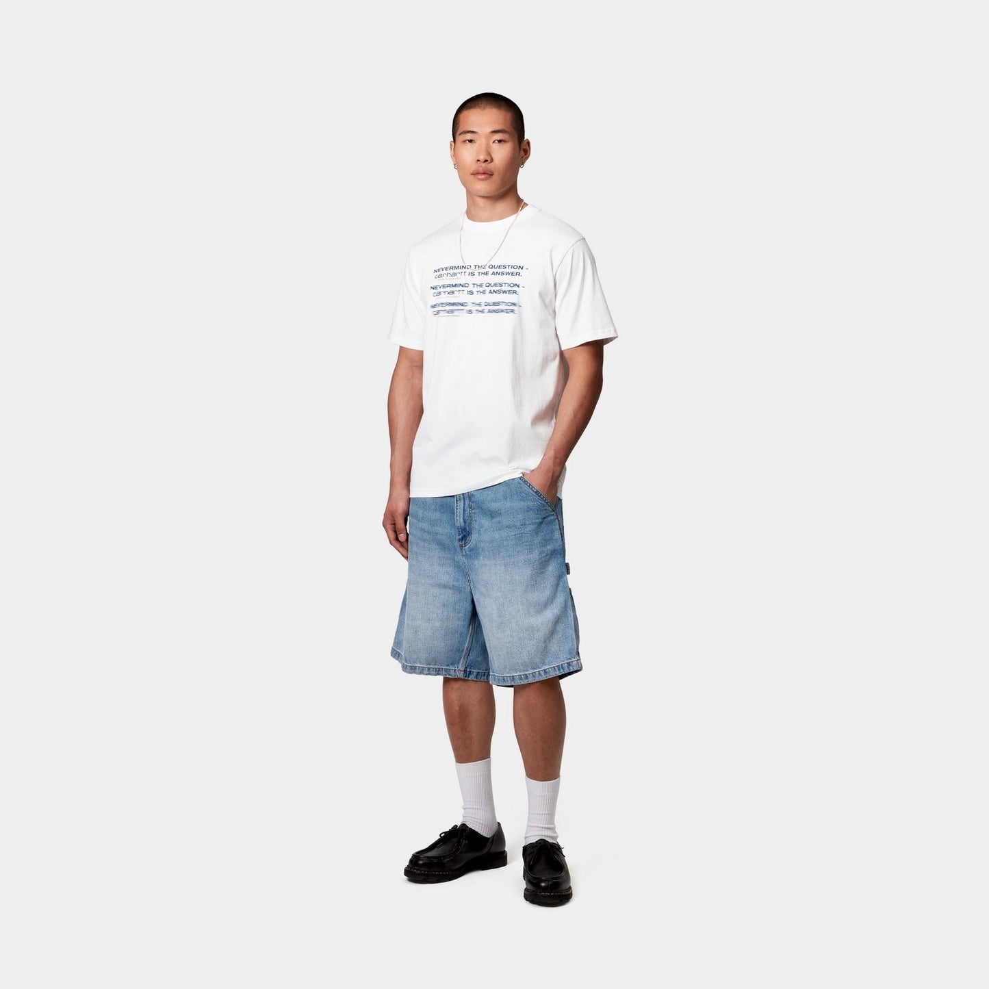Nevermind T-Shirt | White / Sodalite