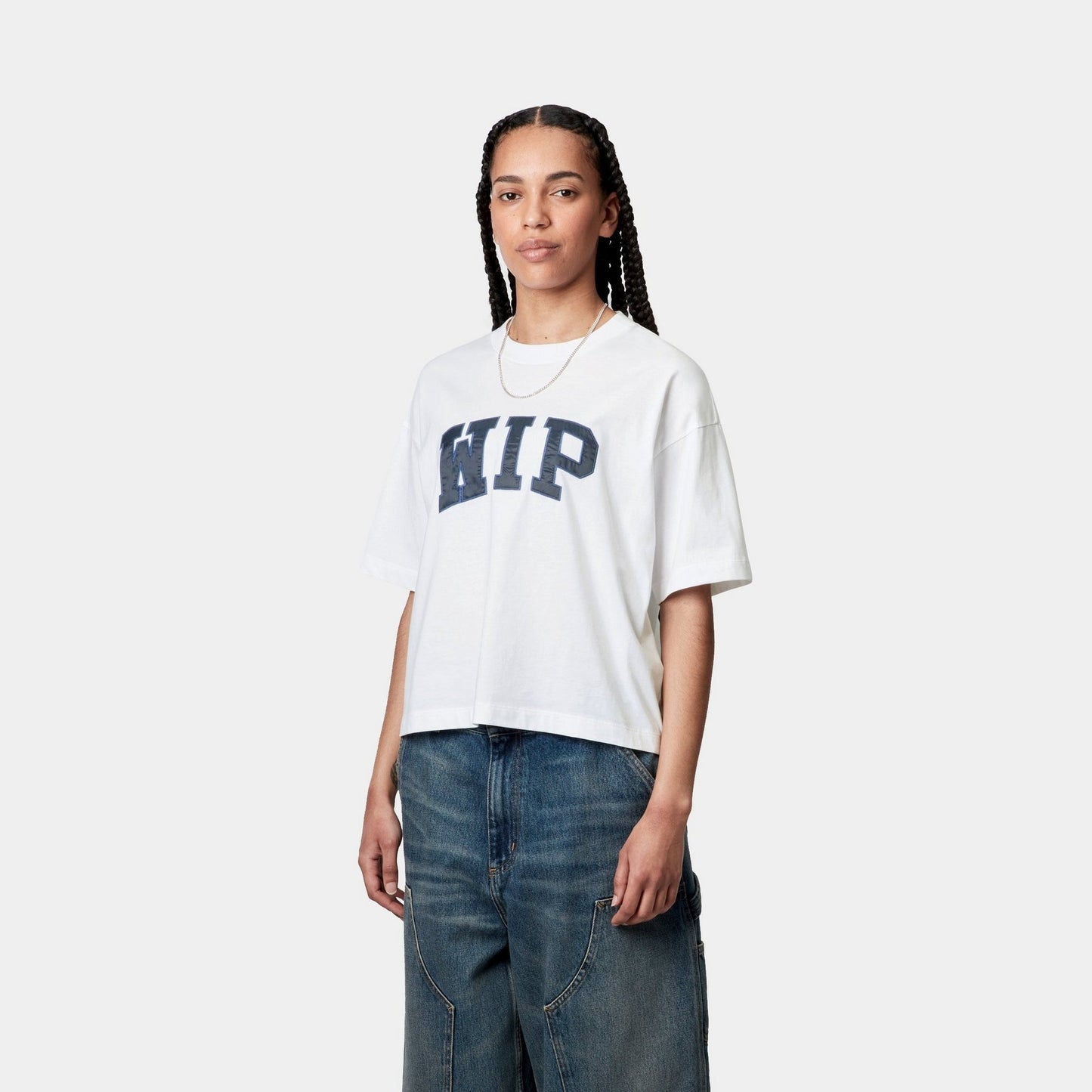 Women's WIP T-Shirt | White / Dusky Blue