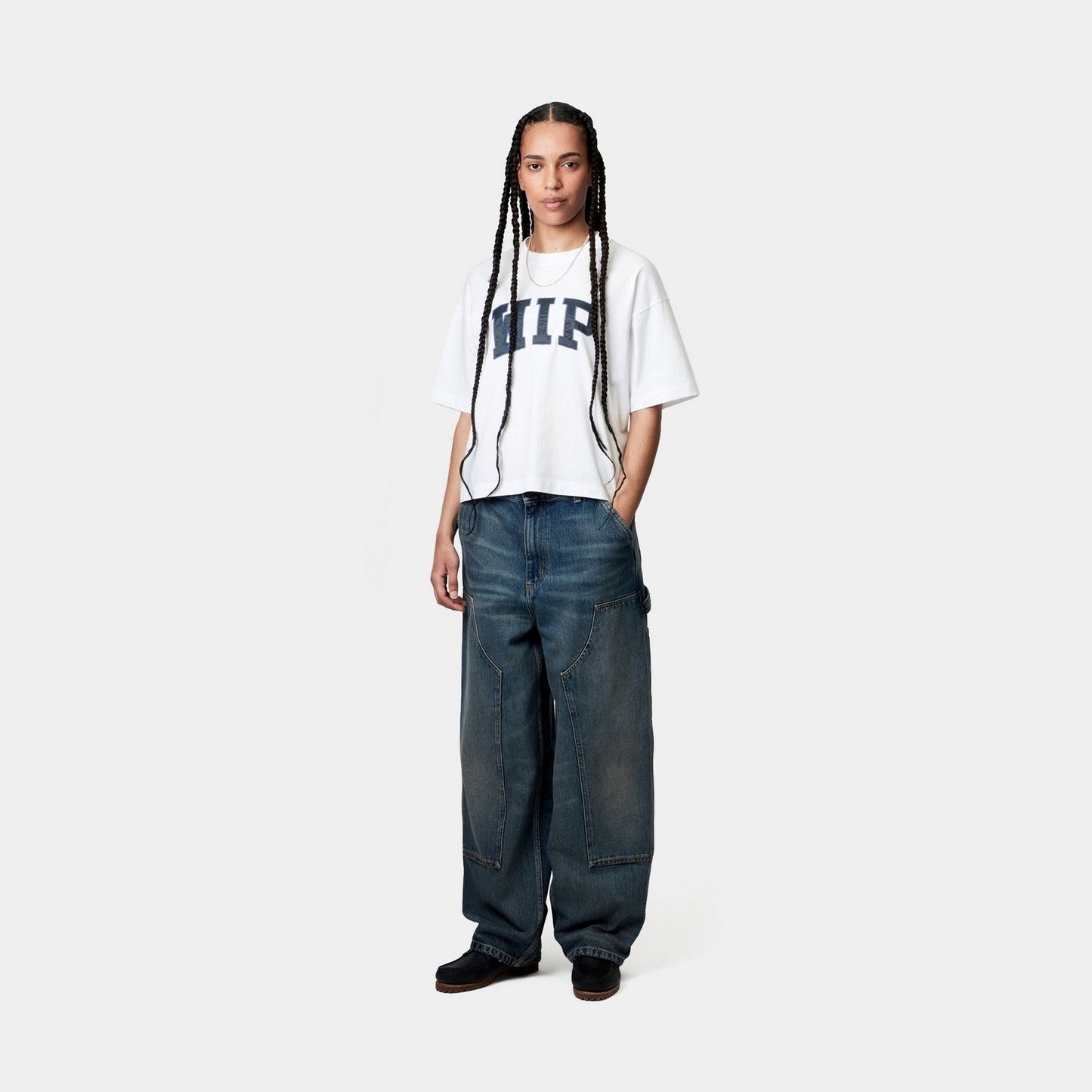 Women's WIP T-Shirt | White / Dusky Blue