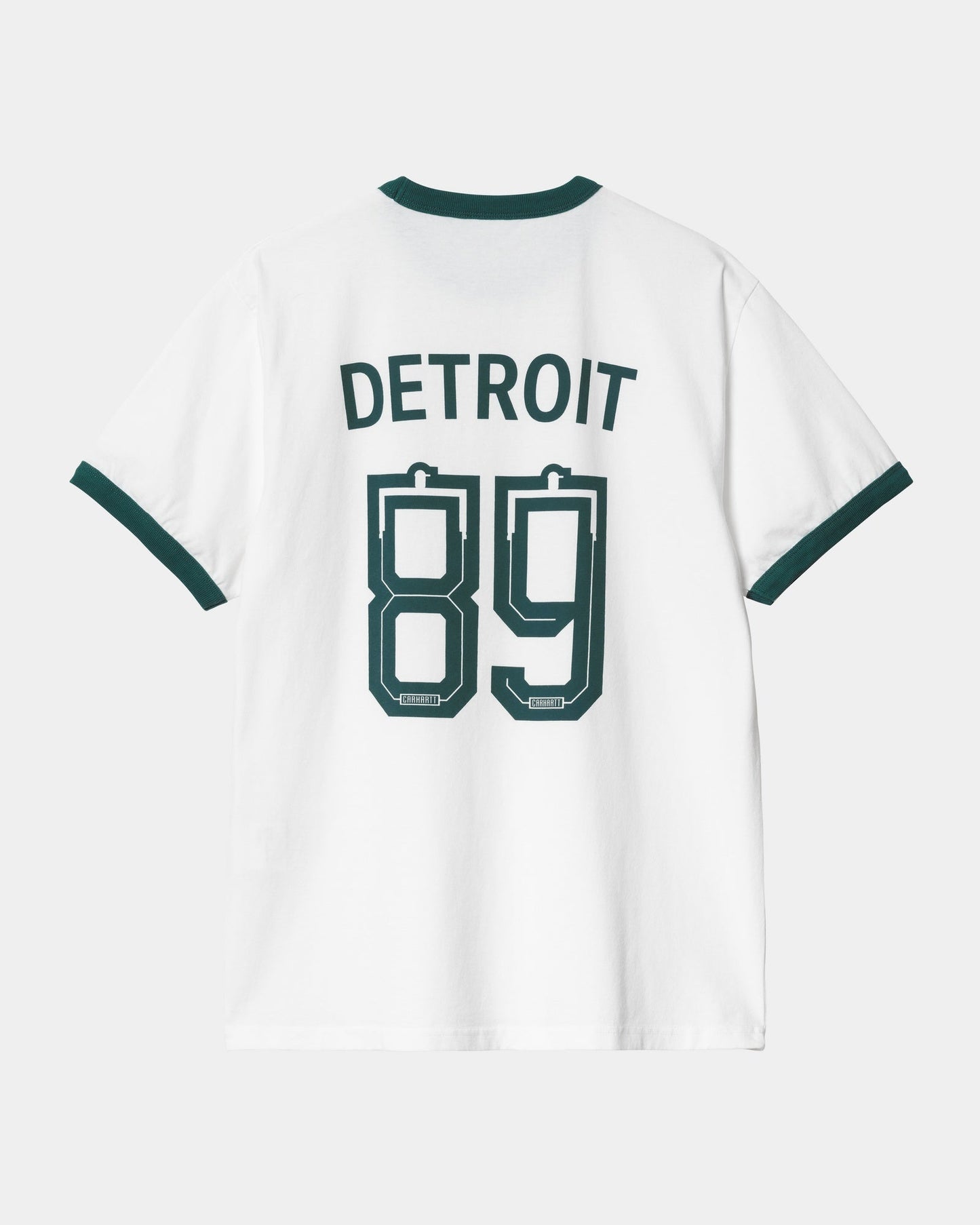 89 Ringer T-Shirt | White / Rainforest