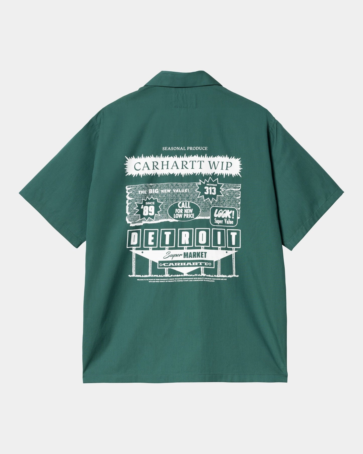 Short Sleeve Deli Shirt | Rainforest / White