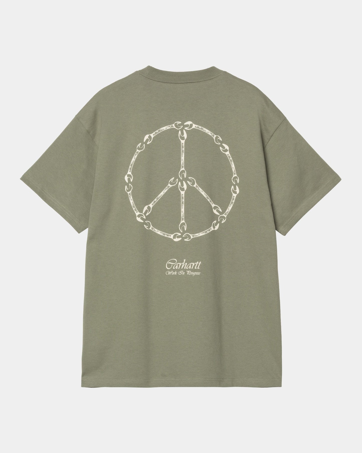 Peace And Work T-Shirt | Dollar Green / Natural
