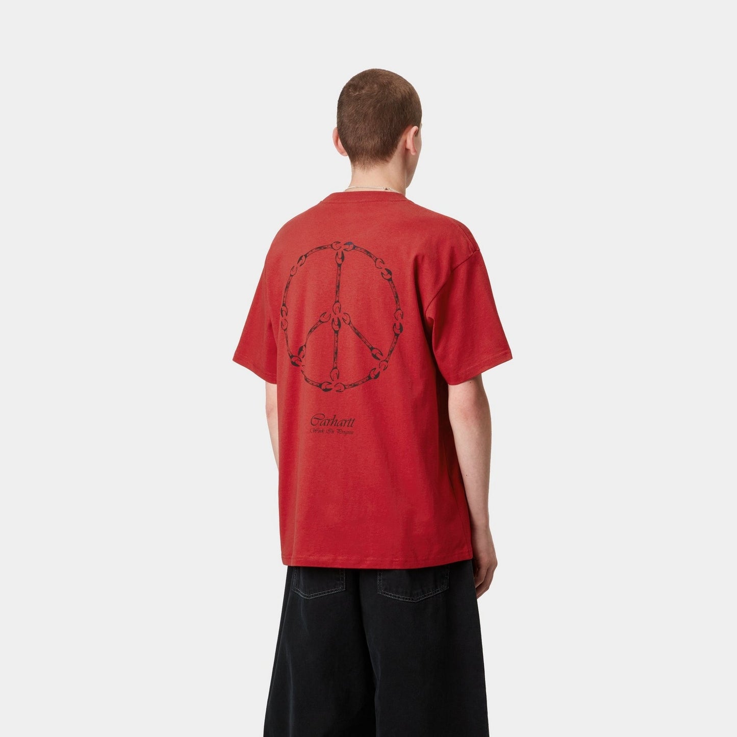 Peace And Work T-Shirt | Cherry / Black