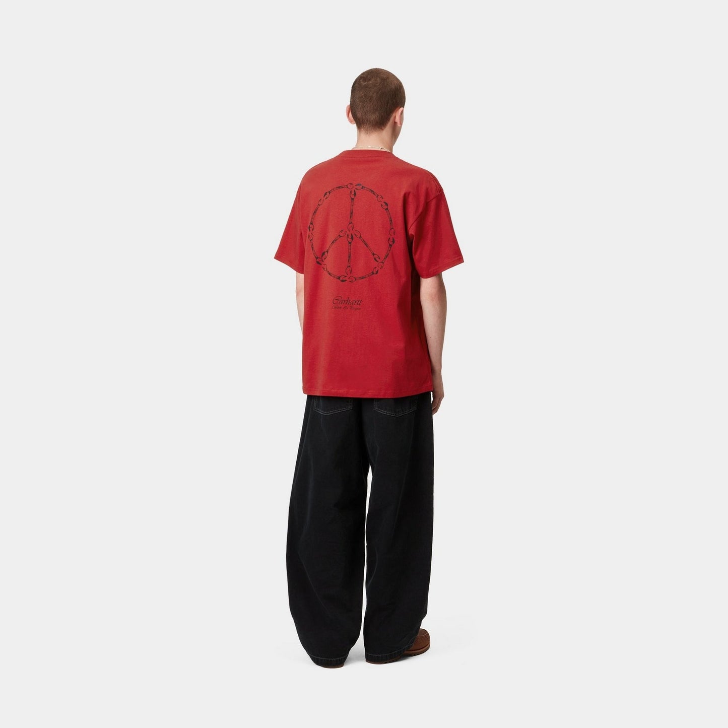 Peace And Work T-Shirt | Cherry / Black