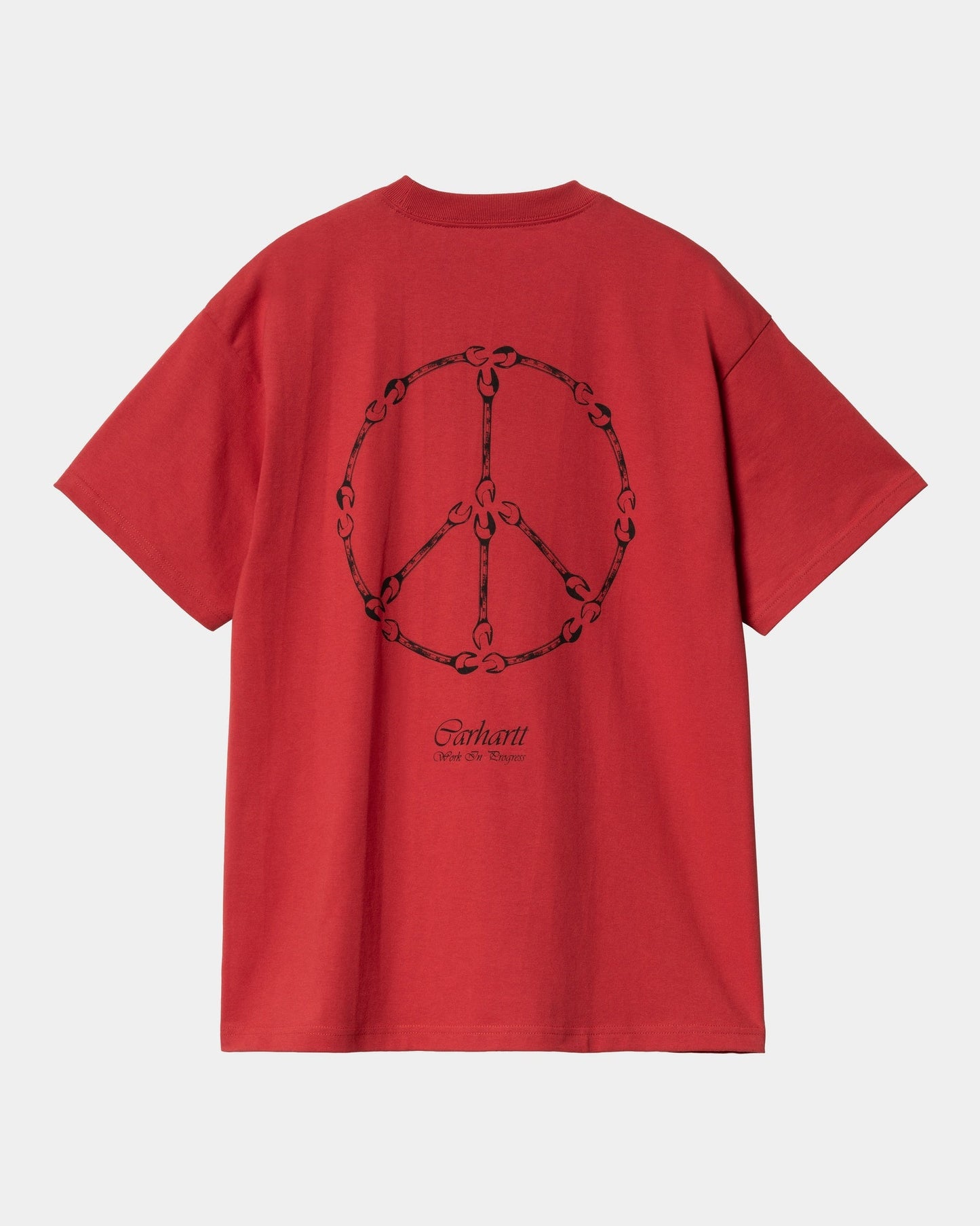 Peace And Work T-Shirt | Cherry / Black