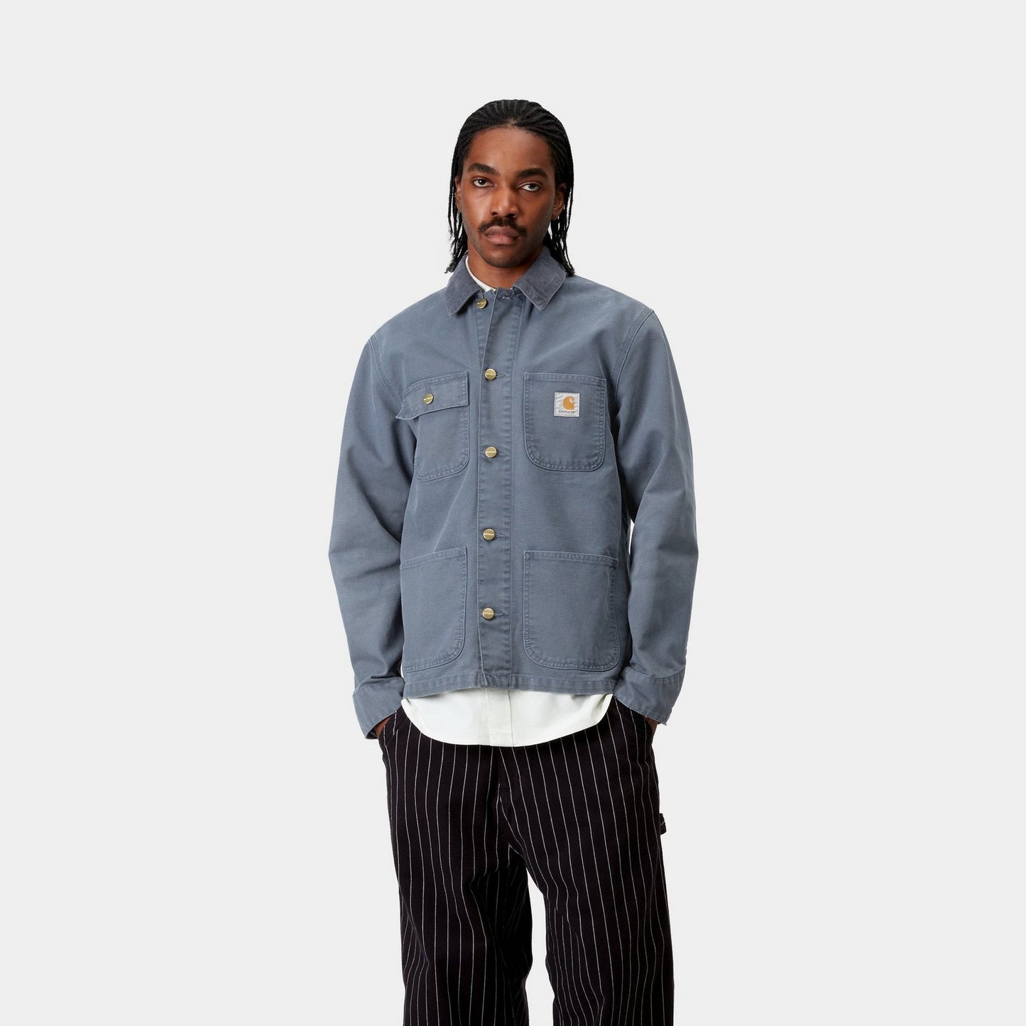 Michigan Coat (Spring) - Stone Canvas | Dusky Blue / Dusky Blue