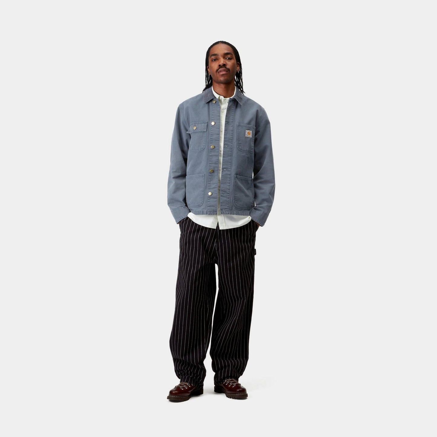 Michigan Coat (Spring) - Stone Canvas | Dusky Blue / Dusky Blue