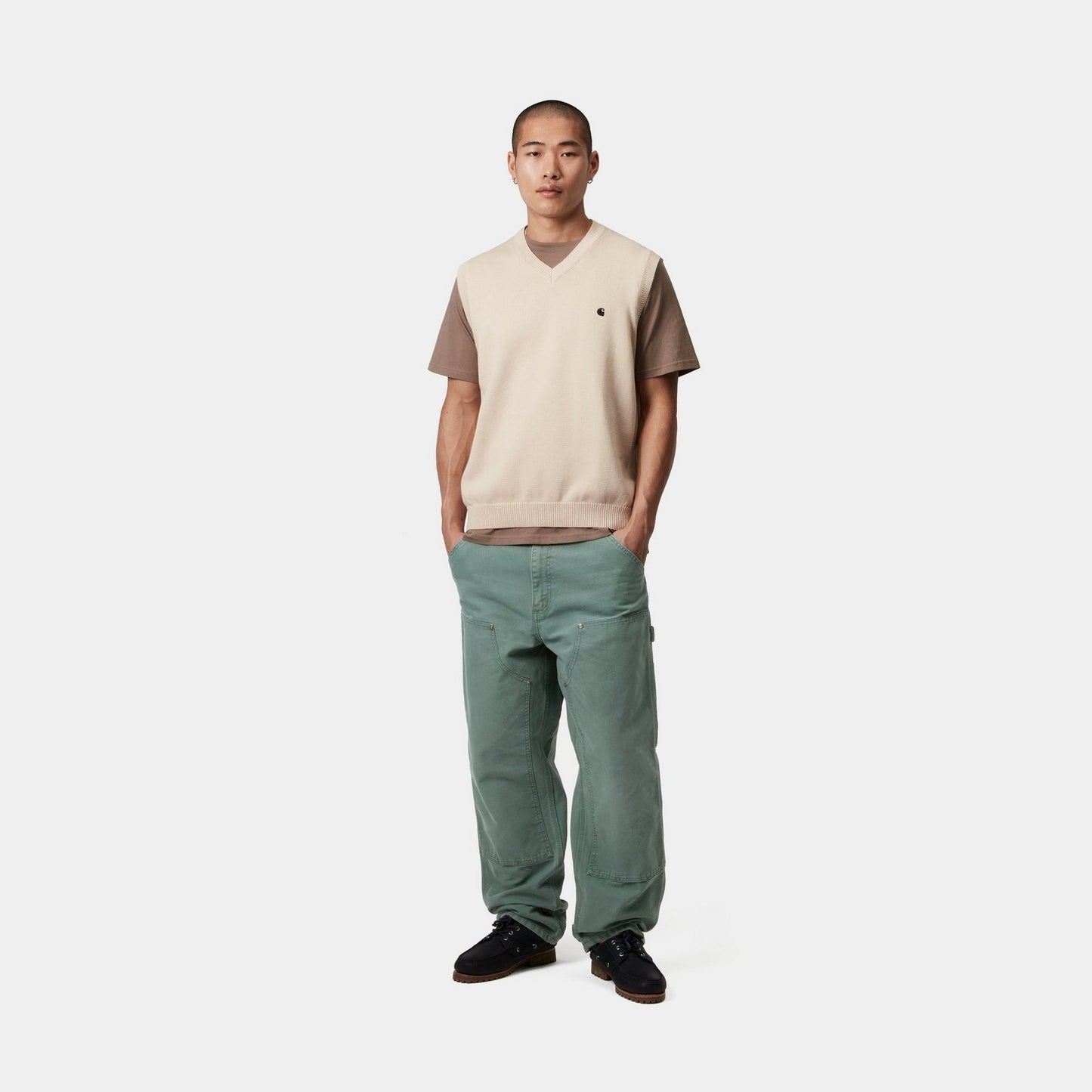 Double Knee Pant - Stone Canvas | Silver Pine