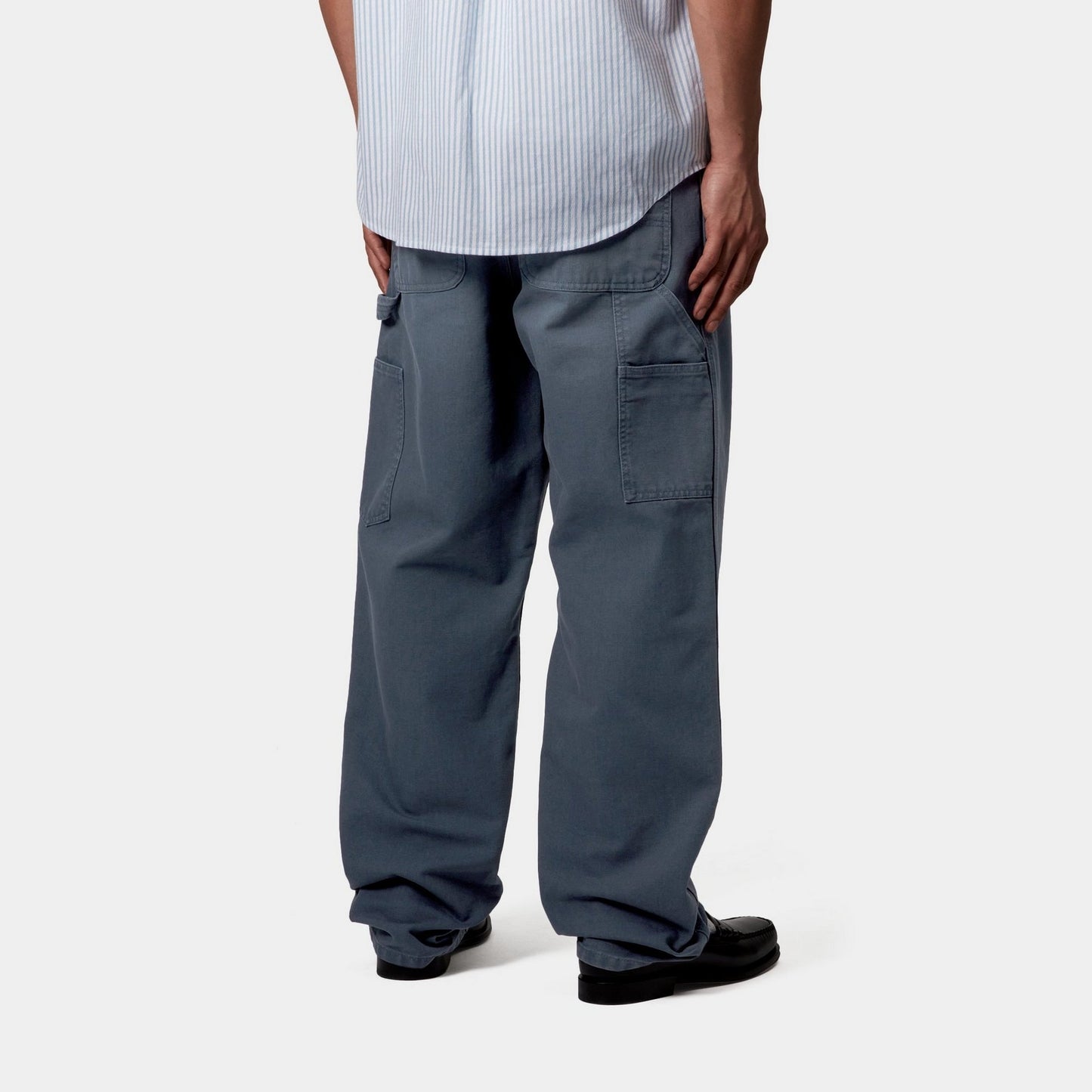 Double Knee Pant - Stone Canvas | Dusky Blue