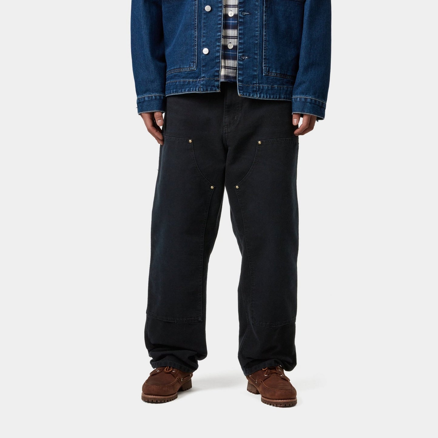 Double Knee Pant - Stone Canvas | Black