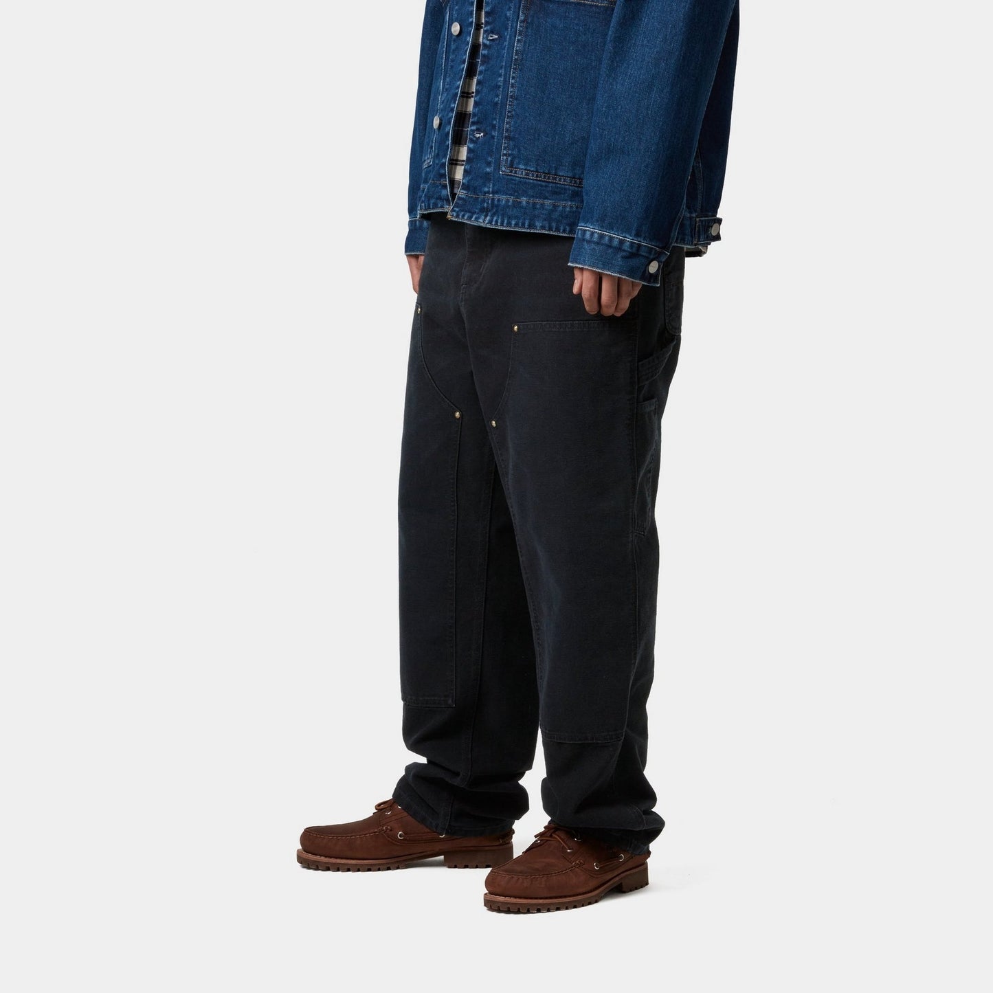 Double Knee Pant - Stone Canvas | Black