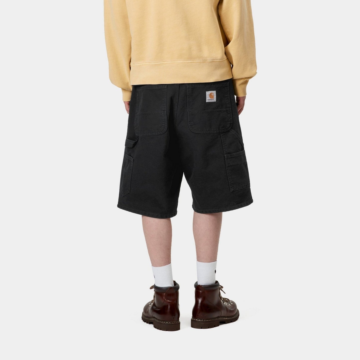 Single Knee Short - Stone Canvas | Black